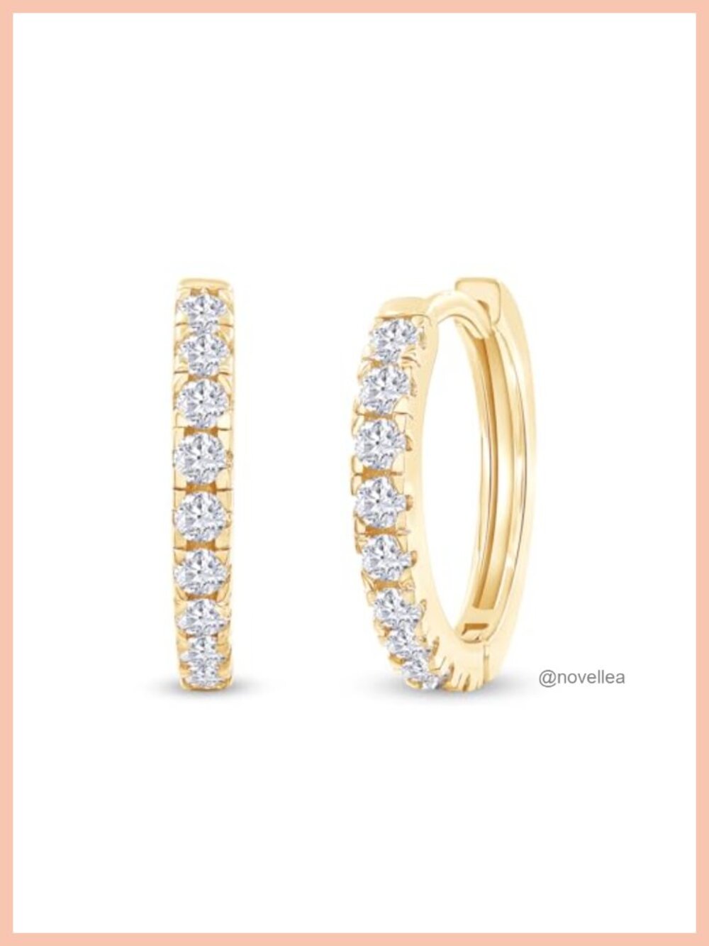 18K Gold Plated Moissanite Huggie Hoop Earrings Women 0.41 CT